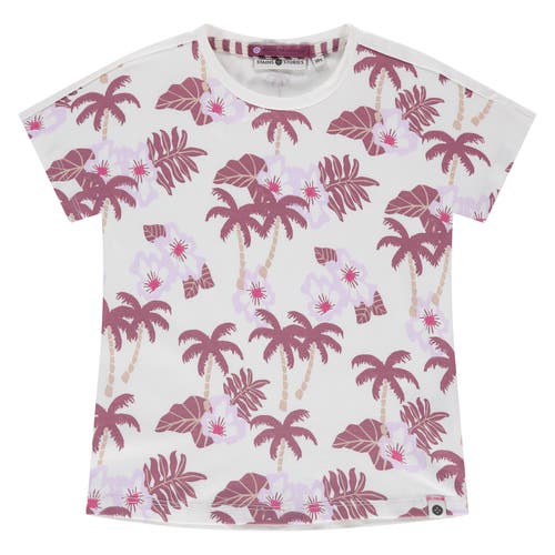 Stains And Stories By Babyface Tropical Print Short Sleeve T-shirt In Blue