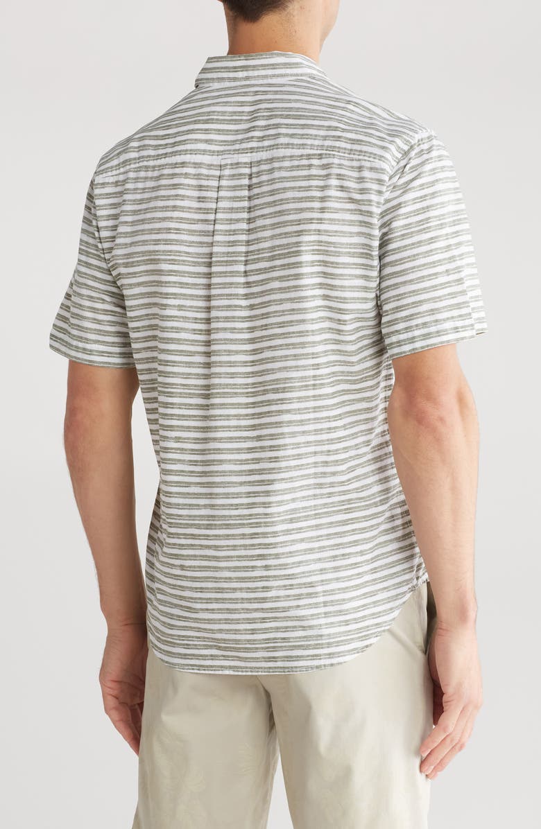 Tommy Bahama With Passion Stripe Short Sleeve Button-Up Shirt, Alternate, color, Rockwell