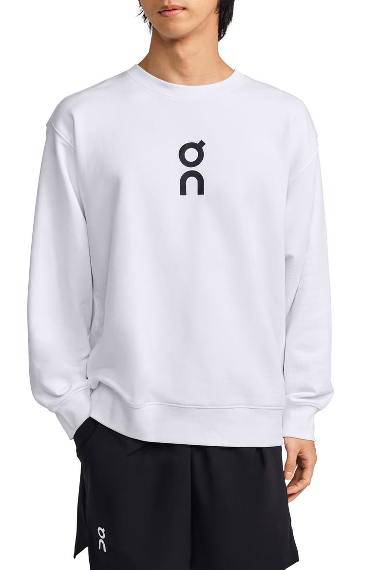 Club Crewneck Cotton Blend Sweatshirt, Main, color, WHITE