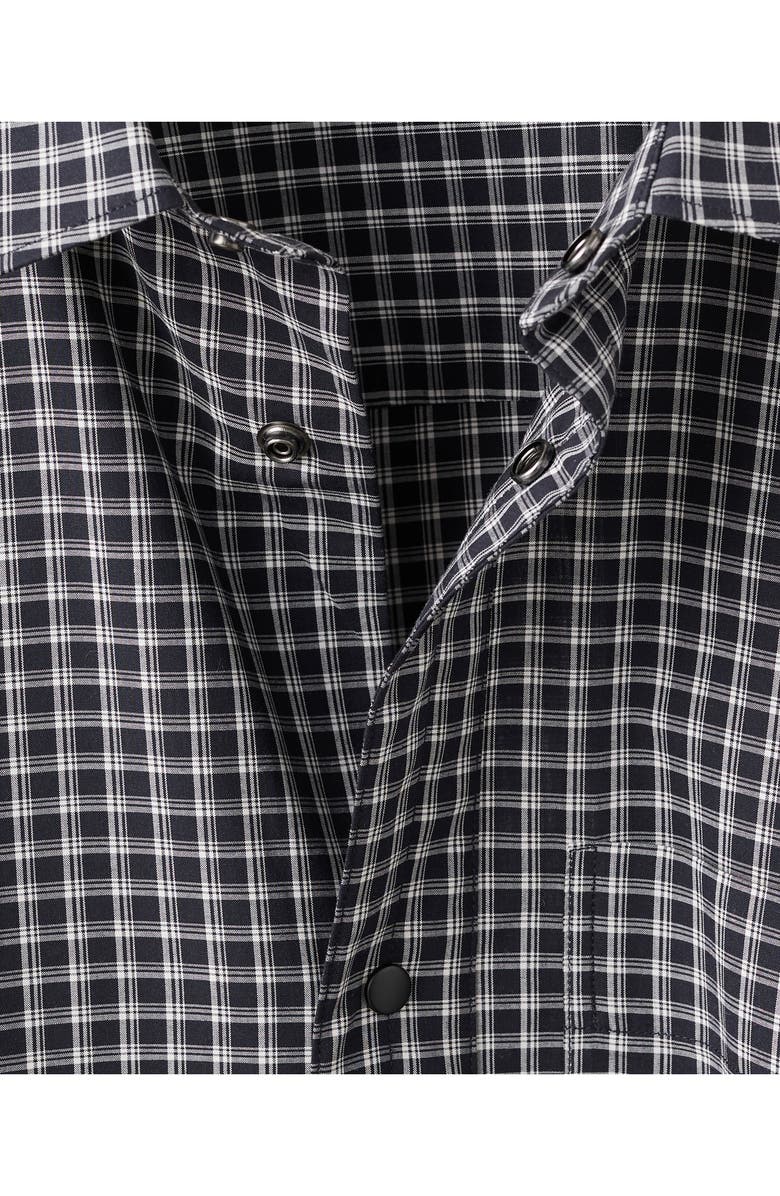 MANGO Relaxed Fit Check Snap-Up Shirt, Alternate, color, 