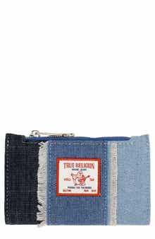 Small Frayed Denim Bifold Wallet