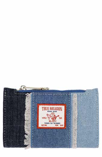 Small Frayed Denim Bifold Wallet