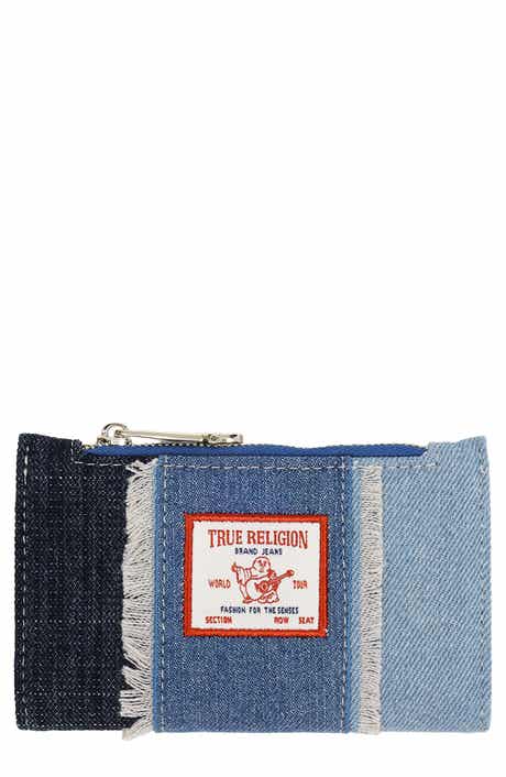 Small Frayed Denim Bifold Wallet