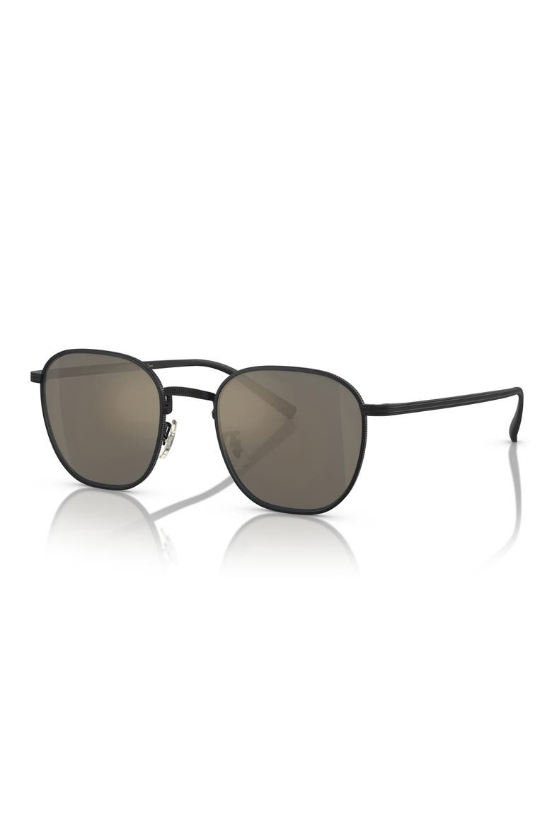 49mm Rynn Square Sunglasses, Alternate, color, MATTE BLACK / GREY GOLDTONE