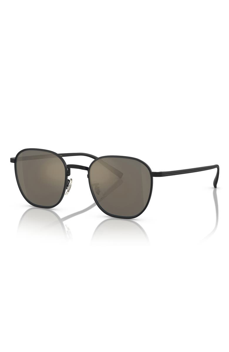 Oliver Peoples 49mm Rynn Square Sunglasses, Alternate, color, Matte Black / Grey Goldtone