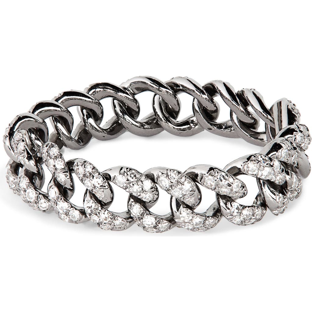 SHAY Mini Pavé Diamond Link Ring in Black Gold  product