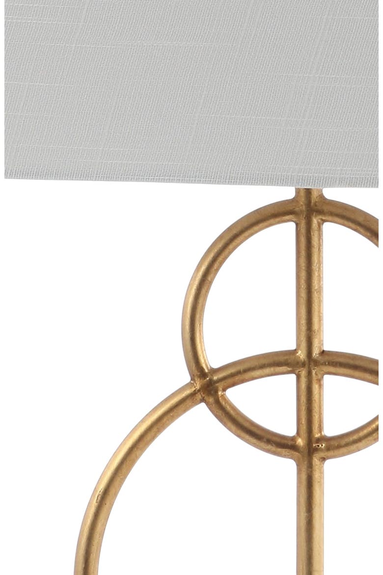 Haines 26" Modern Circle Marble/Metal LED Table Lamp, Gold, Alternate, color, Gold Leaf/White