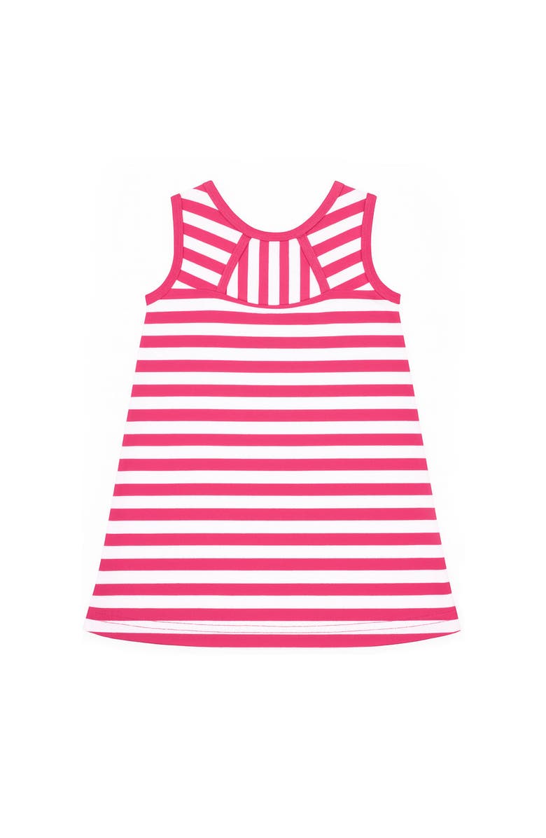 Florence Eiseman Stripe Knit Dress With Flower, Alternate, color, Fuchsia/White