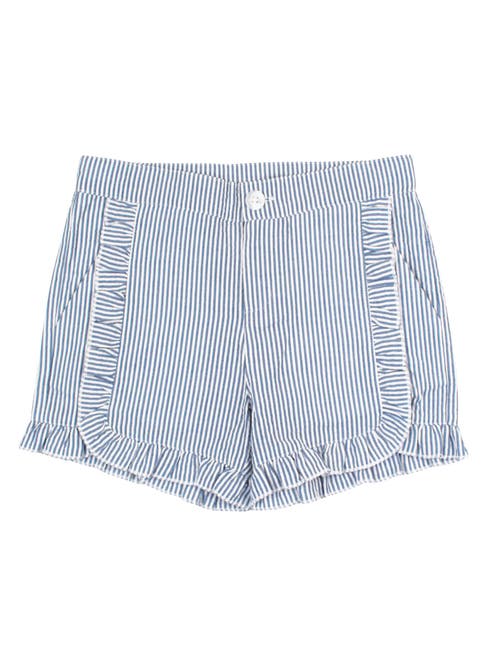 Rufflebutts Kids'  Girls Seersucker Ruffle Trim Woven Shorts