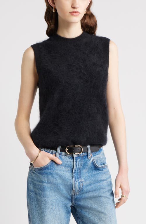 Nordstrom Brushed Cashmere Sweater Vest In Black