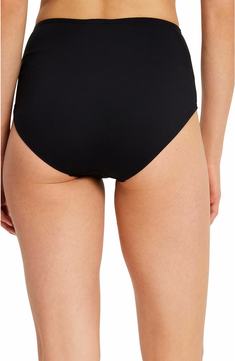 Kate Spade New York High Waist Bikini Bottom, Main, color, Black