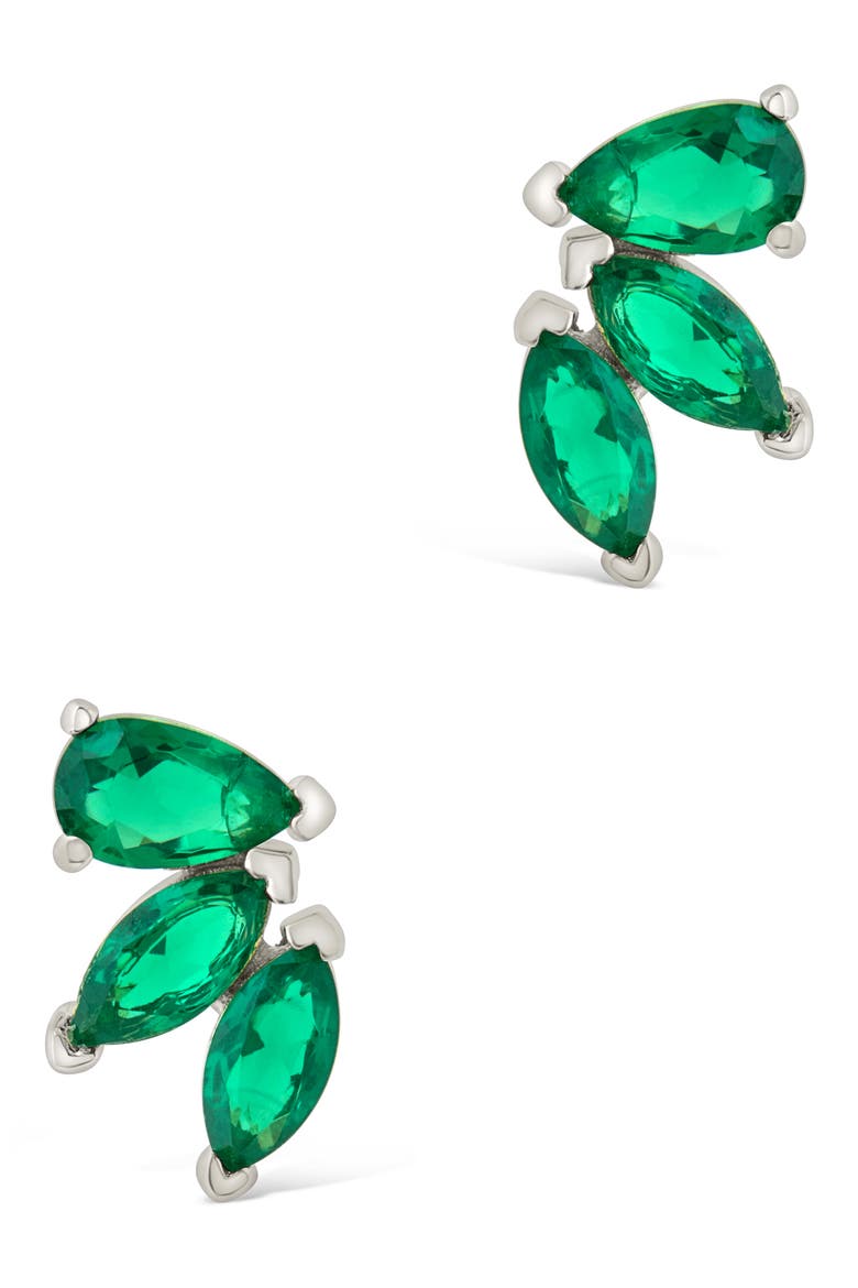 Nora Cubic Zirconia Stud Earrings, Alternate, color, SILVER