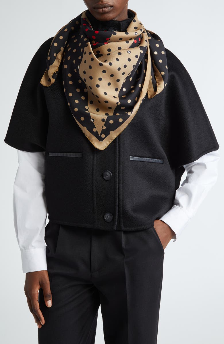 Max Mara Polka Dot Silk Scarf, Alternate, color,
