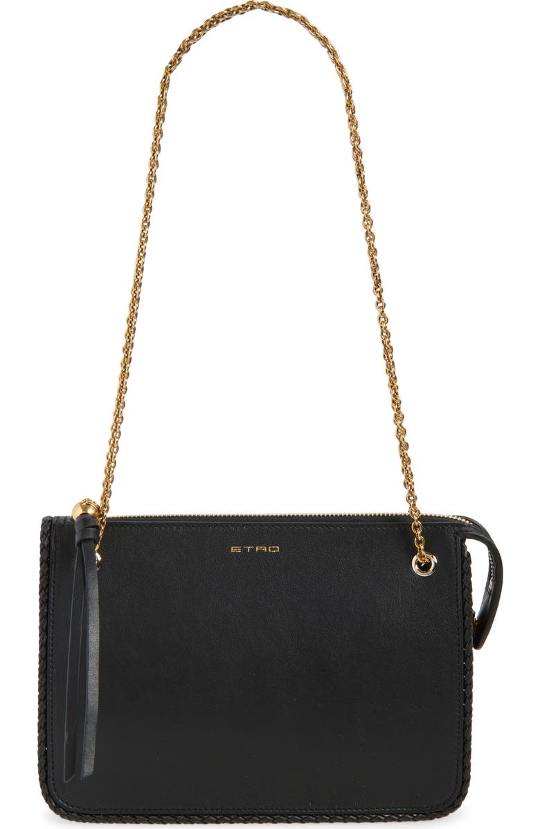 Etro Leather Crossbody Bag, Main, color, Uni Black