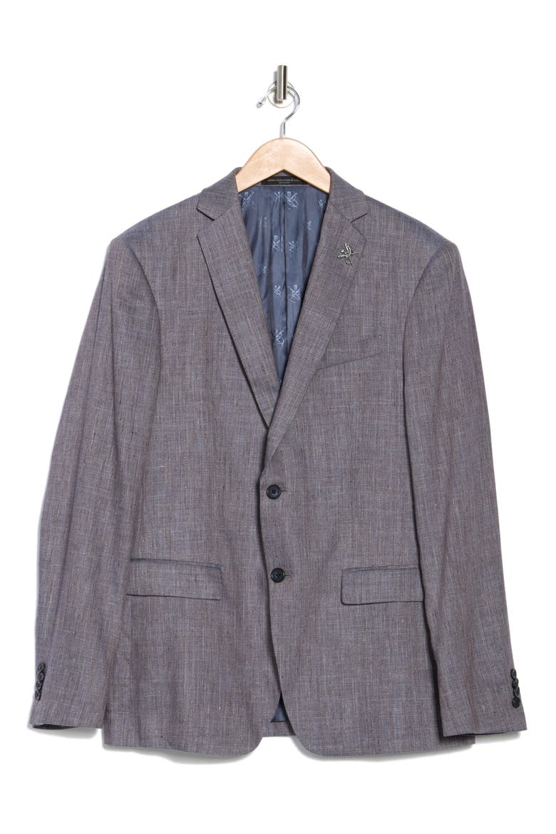 Solid Linen & Wool Sport Coat, Alternate, color, BLUE