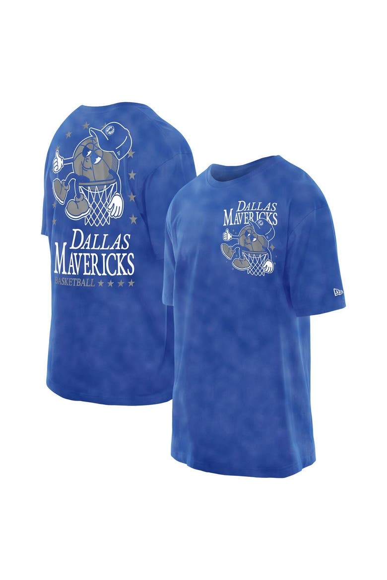 Men's New Era Blue Dallas Mavericks Old School Sport Enzyme Wash Oversized T-Shirt, Main, color, Blue