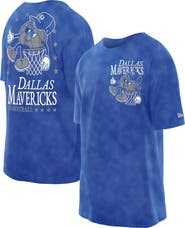 New Era Men's New Era Blue Dallas Mavericks Old School Sport Enzyme Wash Oversized T-Shirt