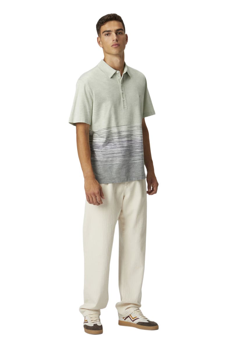 Missoni Slub Cotton And Linen Polo Shirt With Zigzag Embroidery, Main, color, 