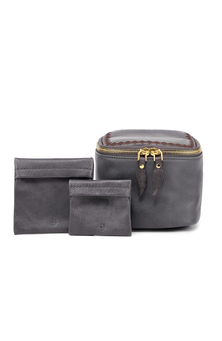 OLD TREND Celosia Genuine Leather Cube Jewelry Case, Alternate, color, Slate