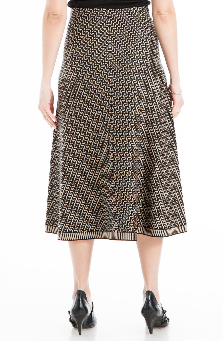 MAX STUDIO A-Line Sweater Skirt, Alternate, color, Black/ Taupe Tire Track