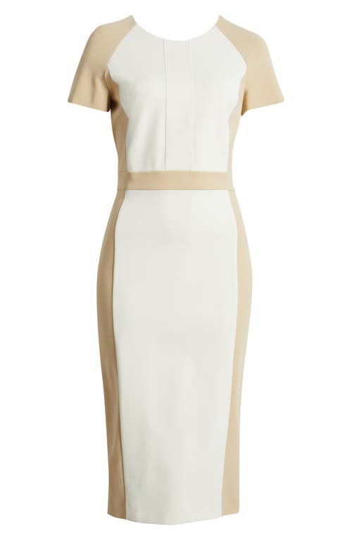 HUGO BOSS BOSS DARSA COLORBLOCK MIDI SHEATH DRESS