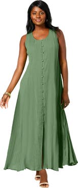 Jessica London Button Down Gauze Dress