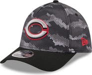 New Era Men's New Era Black Cincinnati Reds Camo 39THIRTY A-Frame Flex Hat