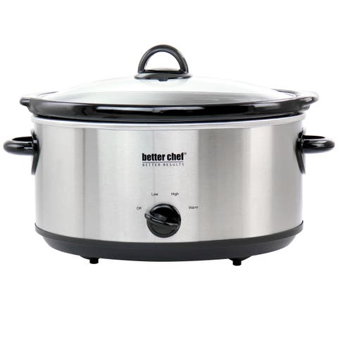 6 Quart Oval Slow Cooker with Removable Stoneware Crock