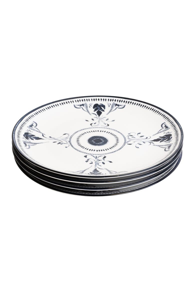 Bruges Porcelain 4-Piece Dinner Plate Set, Alternate, color, Blue