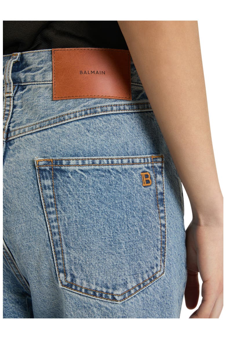 Straight-Leg Faded Denim Jeans, Alternate, color, blue