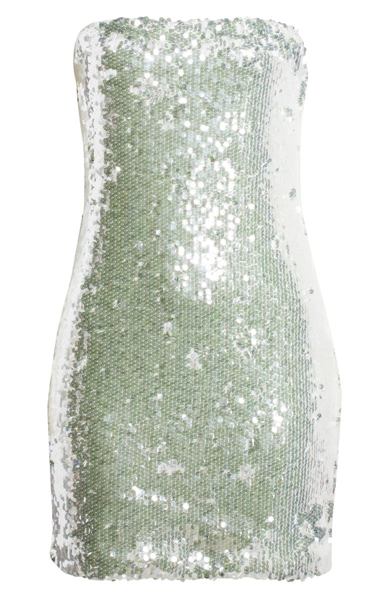 WAYF x Jourdan Sloane Paris Sequin Strapless Minidress, Alternate, color, 