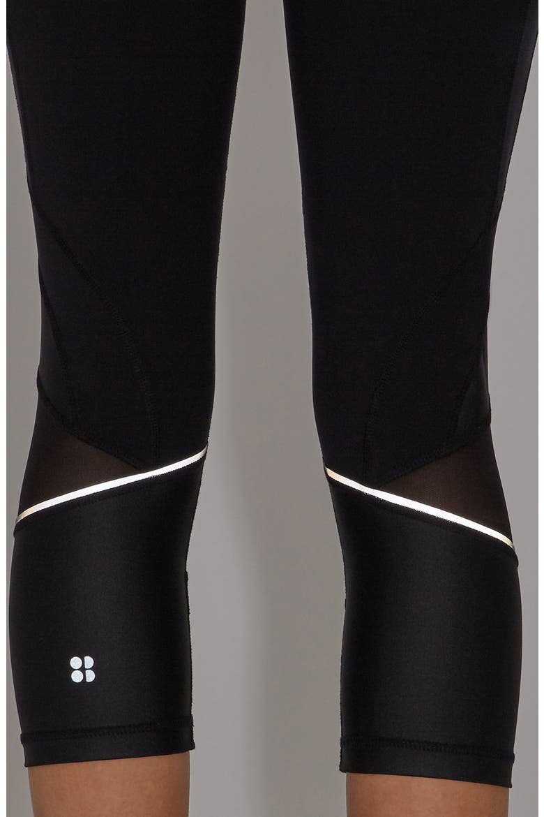 Power Wetlook Mesh 7/8 Workout Leggings, Alternate, color, BLACK
