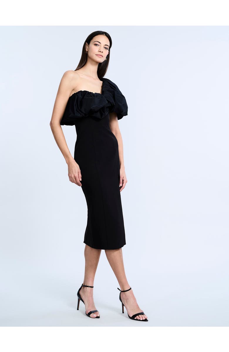 BCBGMAXAZRIA Solid Dress with Puff, Alternate, color, Black