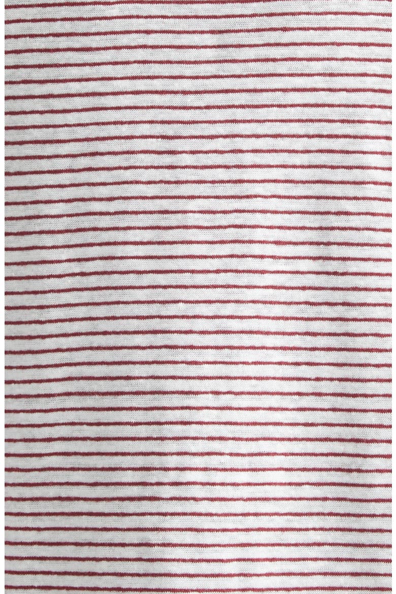 Trust Stripe Linen & Cotton Jersey Polo, Alternate, color, IVORY/ WINE