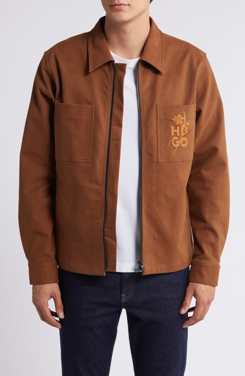 HUGO Evalom Jacket, Main, color, Medium Brown
