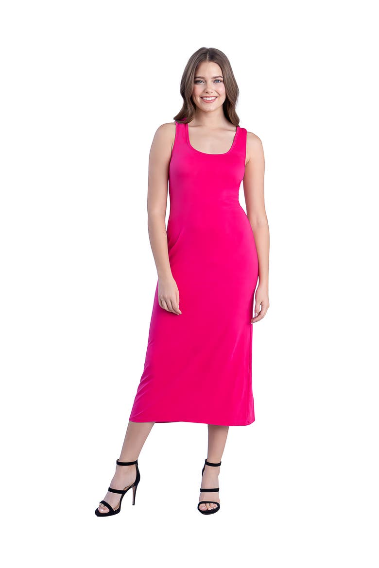 Scoop Neck Maxi Dress with Racerback Detail, Main, color, Pink