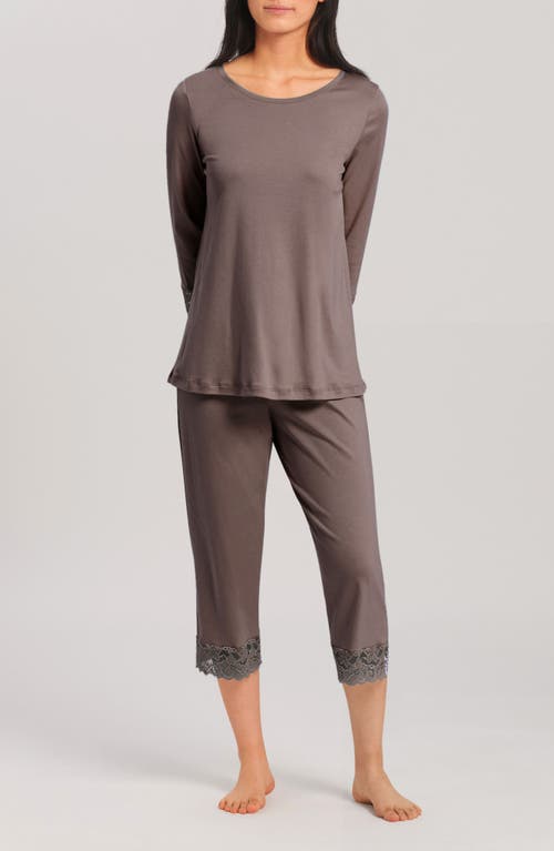 HANRO HANRO MOMENTS LACE TRIM CROP PAJAMAS