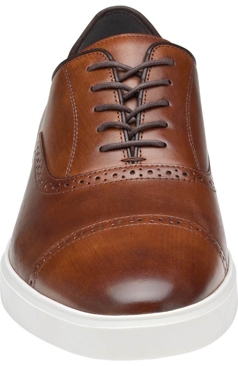 Johnston & Murphy Brody Cap Toe Oxford Sneaker, Alternate, color, Brown Hand-Stained Full Grain