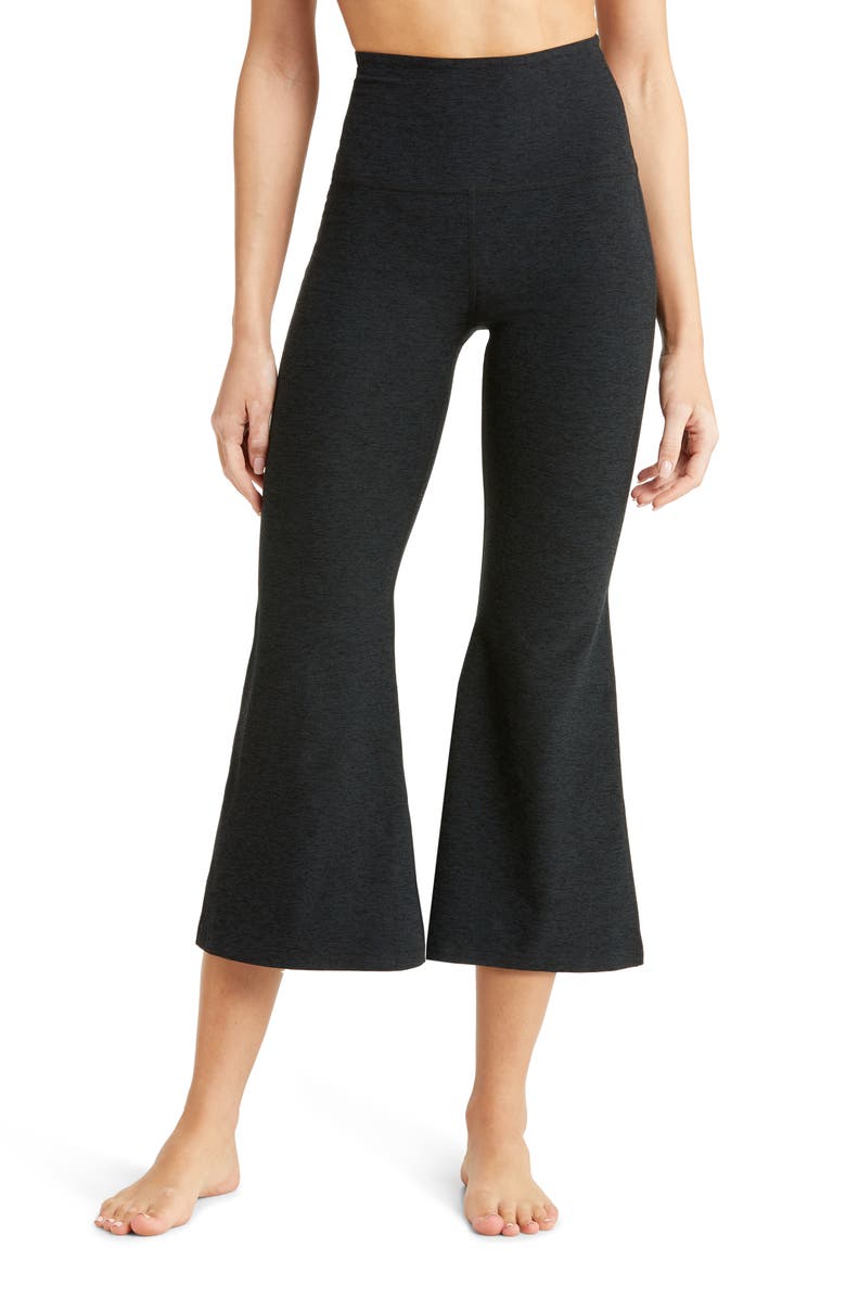 Beyond Yoga Space Dye High Waist Retro Crop Flare Pants, Main, color, 