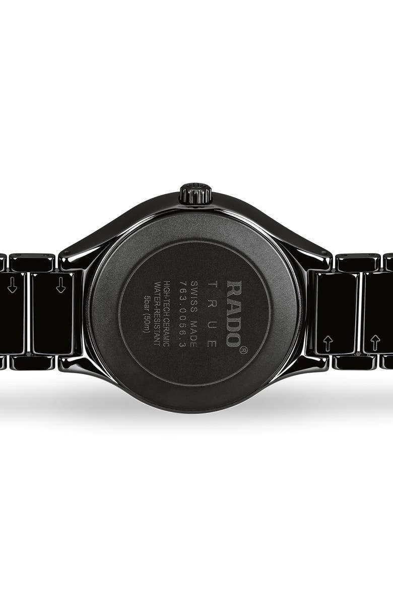 RADO True Automatic Diamond Ceramic Bracelet Watch, 40mm, Alternate, color, Titanium