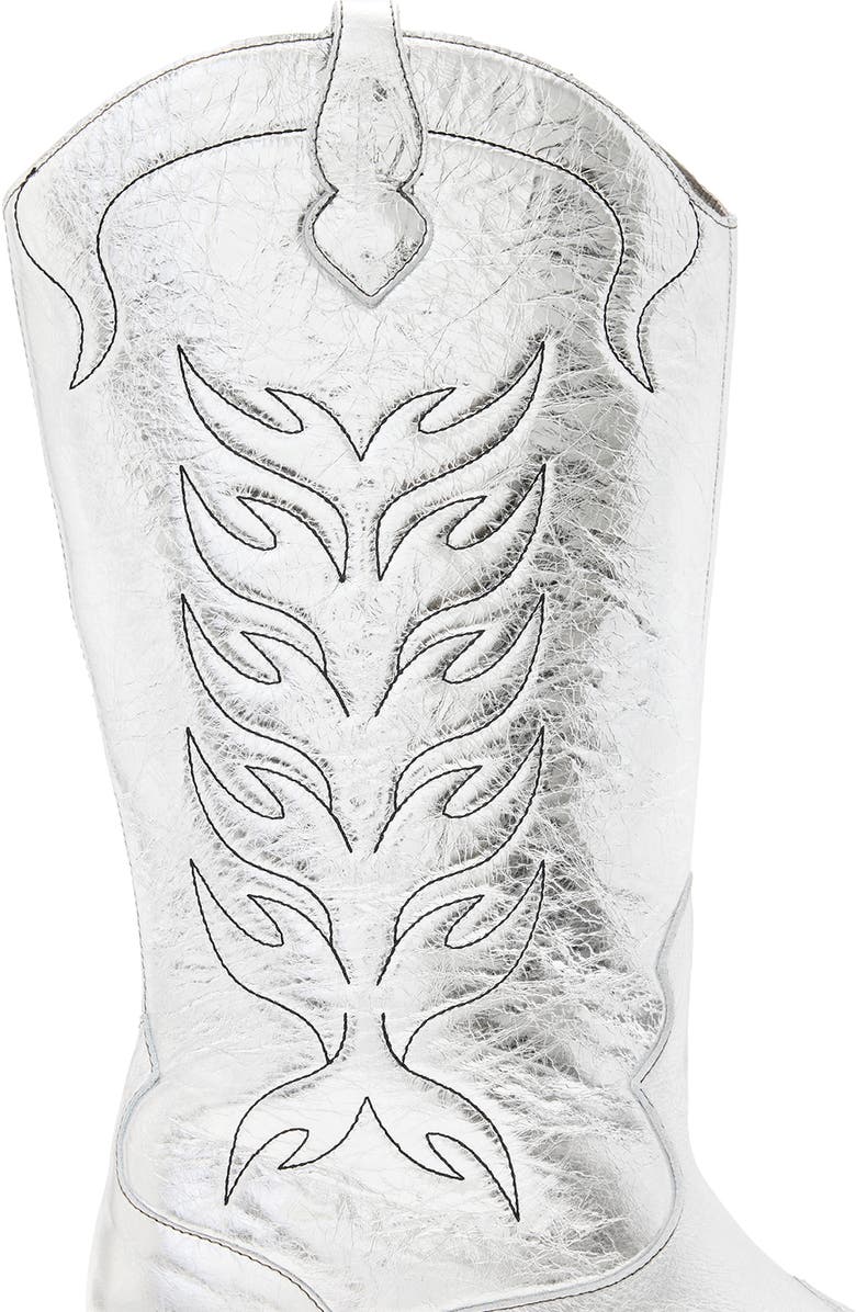 AllSaints Dolly Cowboy Boot, Alternate, color, Silver