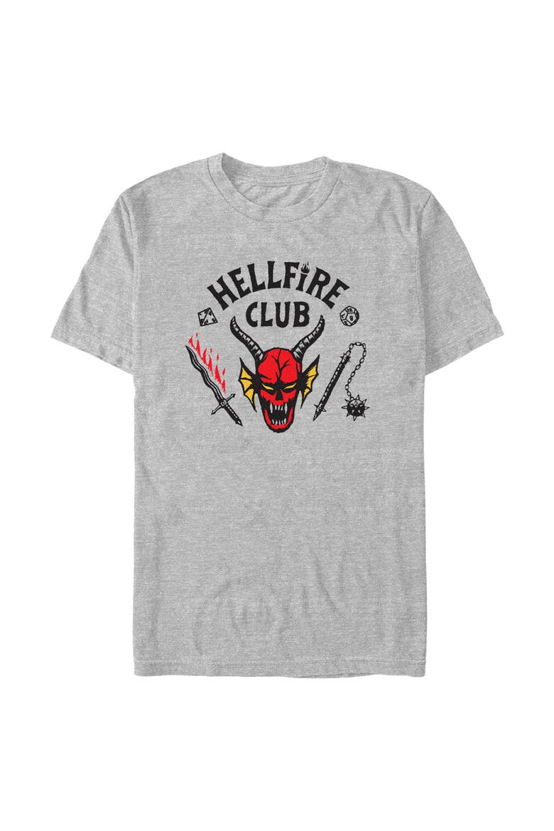 Netflix Men's Welcome to the Hellfire Club Short Sleeve Graphic T-Shirt, Main, color, Sport Grey