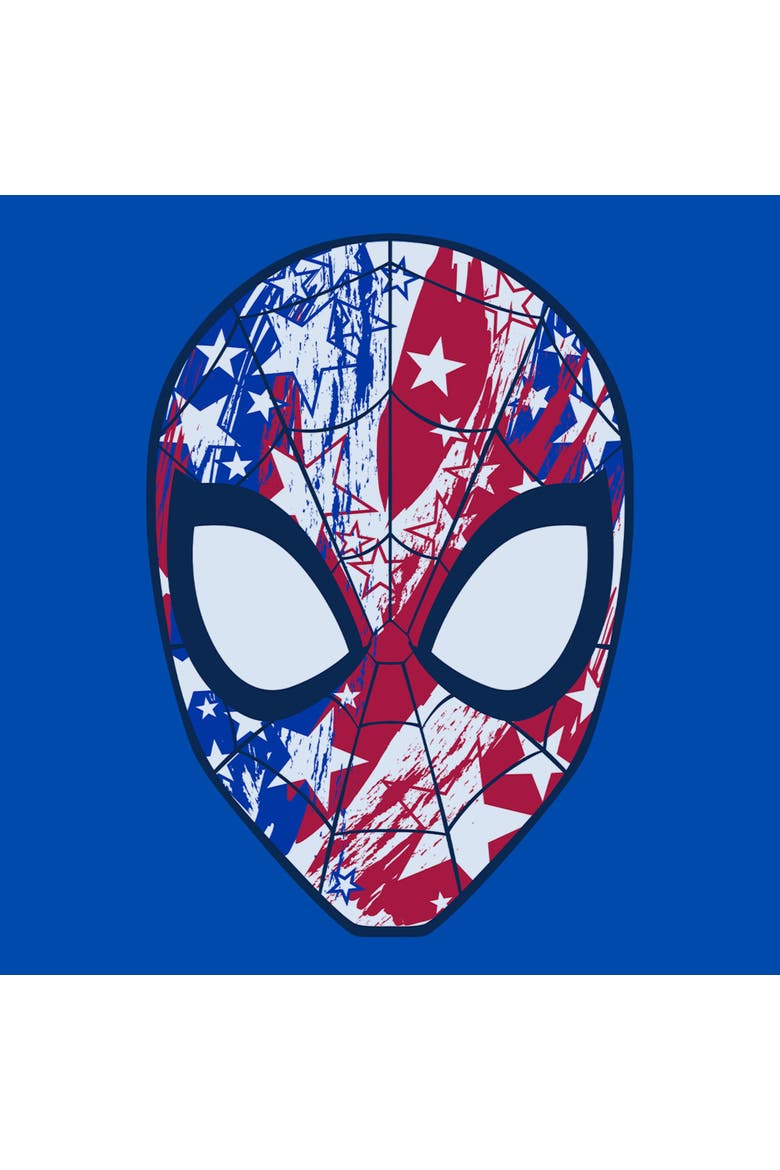 Boy's Marvel Spider-Man Americana Spidey Mask  Graphic T-Shirt, Alternate, color, Royal Blue