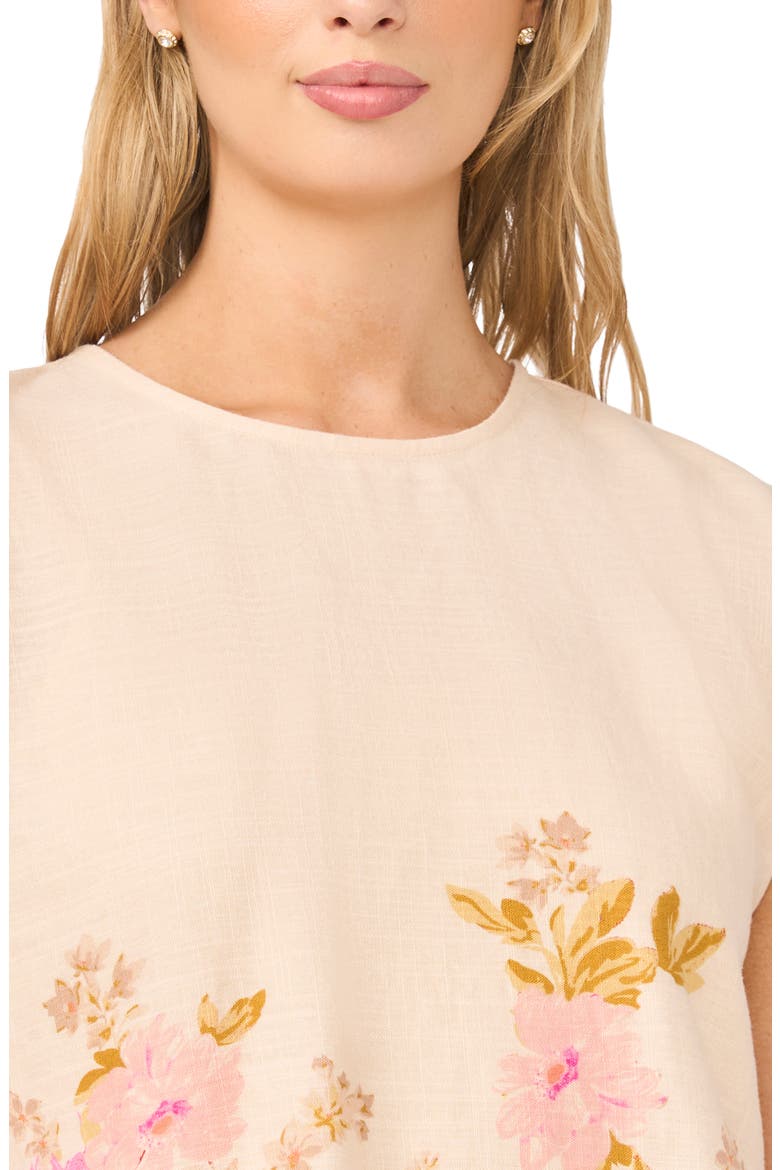 Floral Print Top, Alternate, color, BUTTERCREAM
