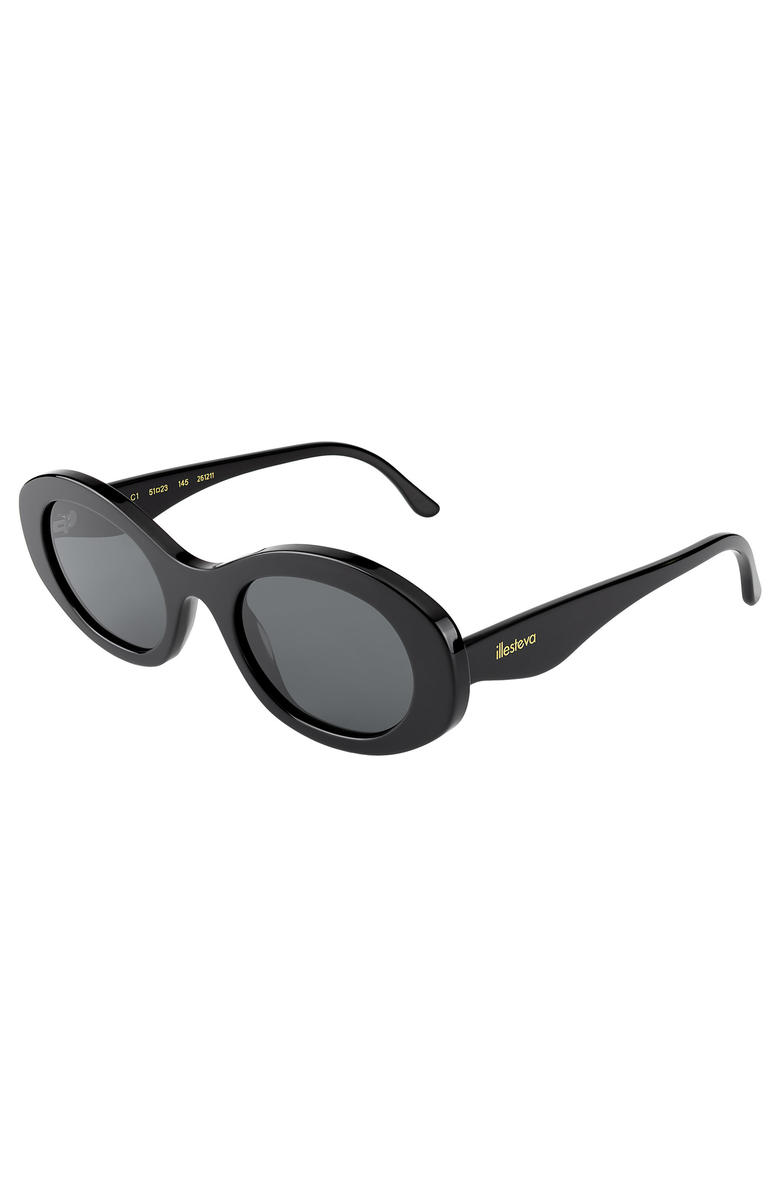 Illesteva Luna Sunglasses, Alternate, color, Black / Grey