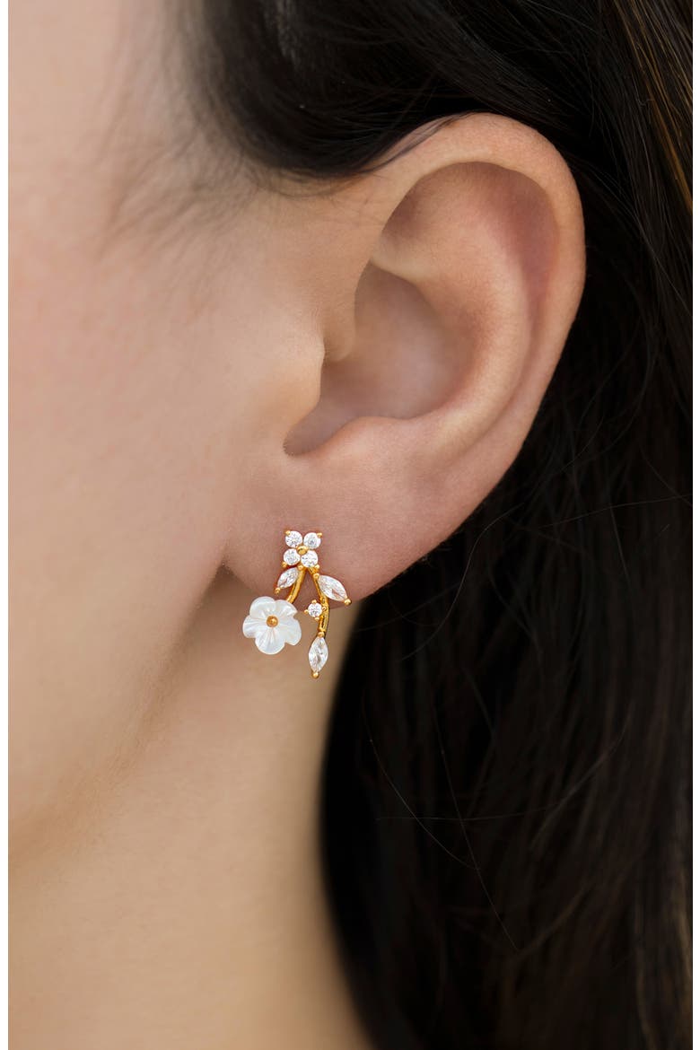 Wildflower Drop Earrings, Alternate, color, GOLD