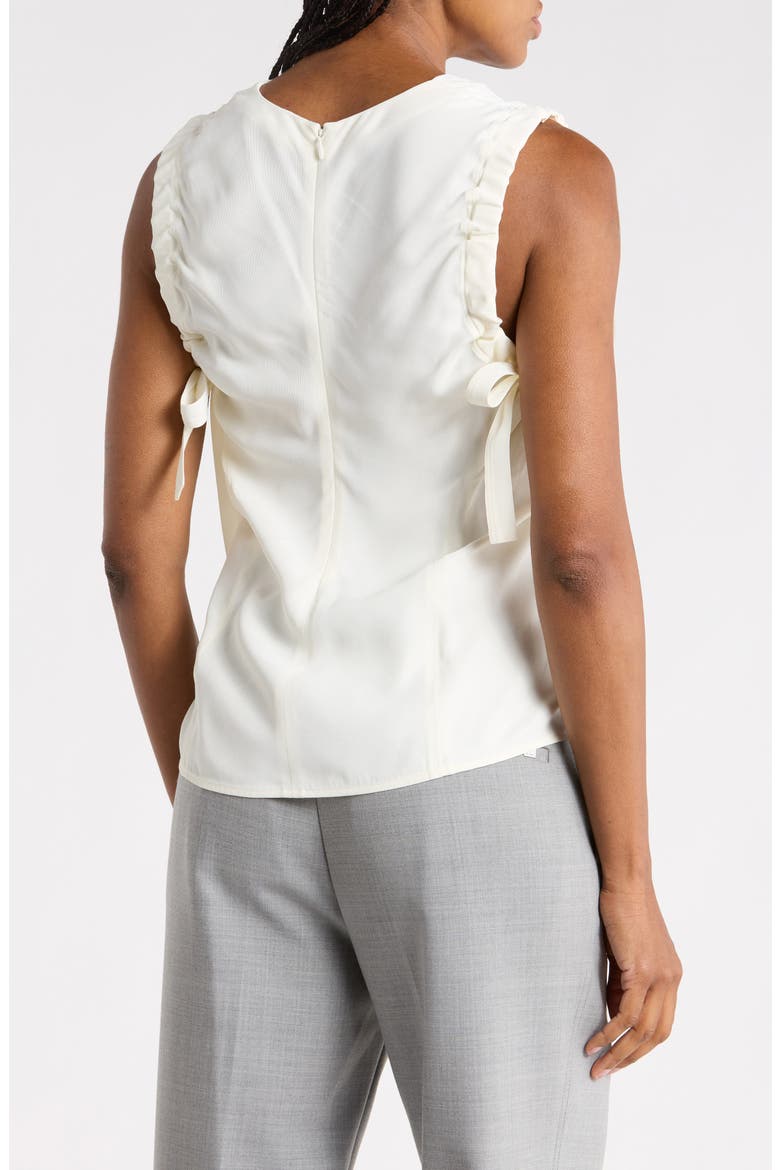 Ruched Sleeveless Shell, Alternate, color, IVORY
