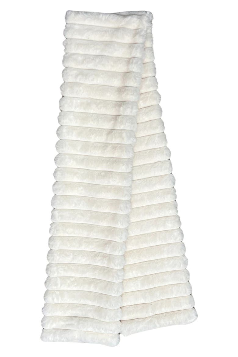 Faux Fur Pull-Through Scarf, Alternate, color, IVORY