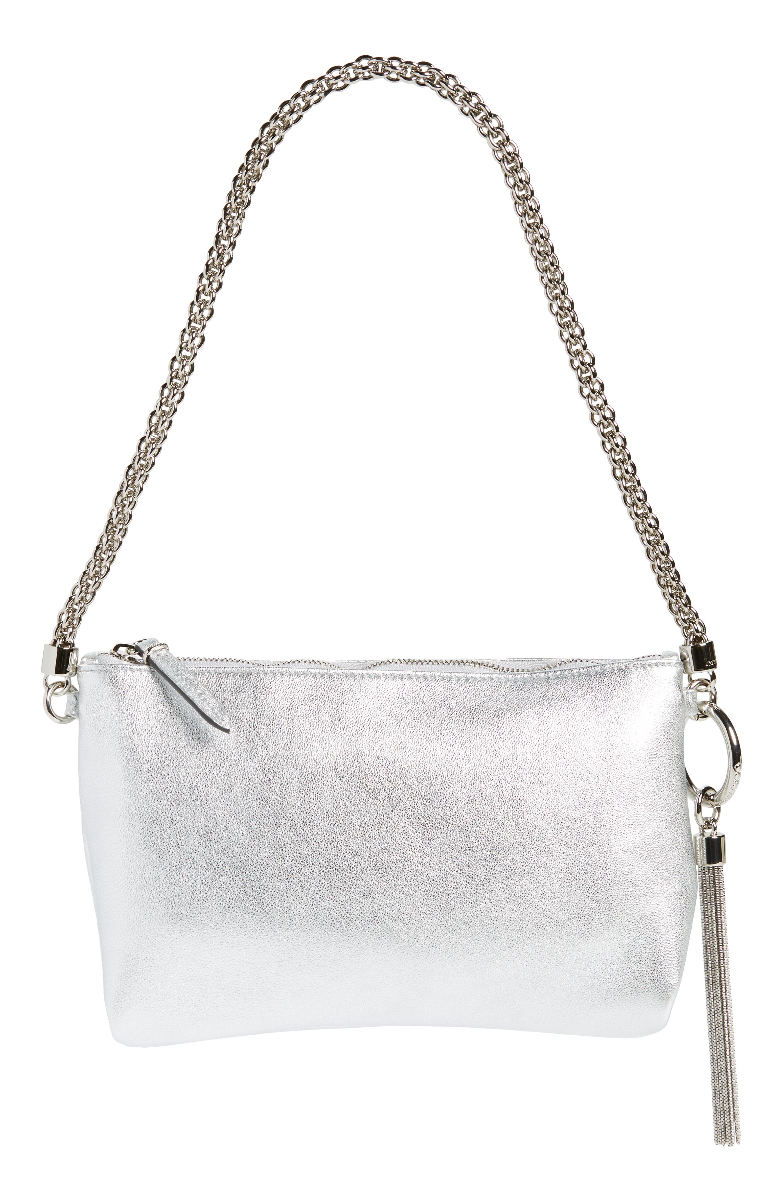 Jimmy Choo Mini Callie Metallic Leather Shoulder Bag, Main, color, 