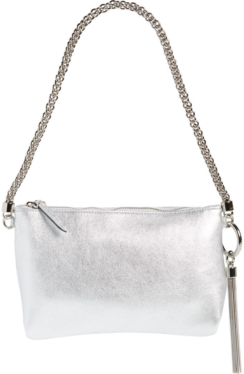 Jimmy Choo Mini Callie Metallic Leather Shoulder Bag, Main, color,